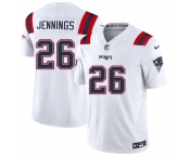 Men's New England Patriots #26 Terrell Jennings White 2025 F.U.S.E. Vapor Limited Stitched Jersey