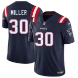 Men's New England Patriots #30 Jam Miller Navy 2026 Draft F.U.S.E. Vapor Limited Football Stitched Jersey Men's New England Patriots #30 Jam Miller Navy 2026 Draft F.U.S.E. Vapor Limited Football Stitched Jersey