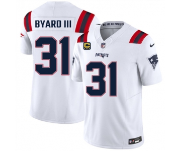 Men's New England Patriots #31 Kevin Byard III White 2026 F.U.S.E. 4-Star C Pach Vapor Limited Football Stitched Jersey