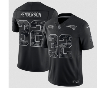 Men's New England Patriots #32 TreVeyon Henderson Black 2026 Salute to Service Limited Football Stitched Jersey