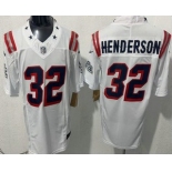 Men's New England Patriots #32 TreVeyon Henderson Limited White Rivalries FUSE Vapor Jersey Men's New England Patriots #32 TreVeyon Henderson Limited White Rivalries FUSE Vapor Jersey