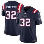 Men's New England Patriots #32 TreVeyon Henderson Navy 2025 F.U.S.E. Vapor Limited Football Stitched Jersey