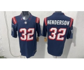 Men's New England Patriots #32 TreVeyon Henderson Navy F.U.S.E. Vapor Limited Football Stitched Jersey