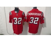 Men's New England Patriots #32 TreVeyon Henderson Red F.U.S.E. Vapor Limited Football Stitched Jersey