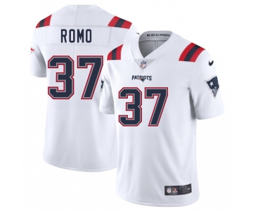 Men's New England Patriots #37 Parker Romo White 2025 Vapor Limited Football Stitched Jersey