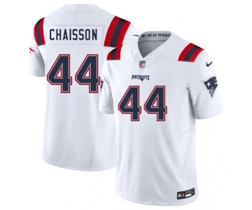 Men's New England Patriots #44 K'Lavon Chaisson White 2025 F.U.S.E. Vapor Limited Football Stitched Jersey