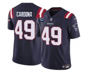 Men's New England Patriots #49 Joe Cardona Navy F.U.S.E. With 1-Star C Patch Vapor Limited Stitched Football Jersey