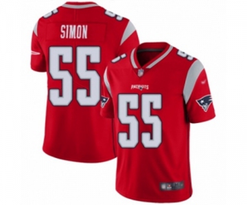 Men's New England Patriots #55 John Simon Limited Red Inverted Legend Football Jersey