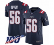 Men's New England Patriots #56 Andre Tippett Limited Navy Blue Rush Vapor Untouchable 100th Season Football Jersey Men's New England Patriots #56 Andre Tippett Limited Navy Blue Rush Vapor Untouchable 100th Season Football Jersey