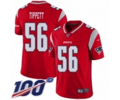 Men's New England Patriots #56 Andre Tippett Limited Red Inverted Legend 100th Season Football Jersey Men's New England Patriots #56 Andre Tippett Limited Red Inverted Legend 100th Season Football Jersey