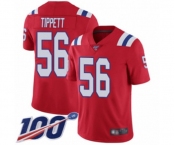 Men's New England Patriots #56 Andre Tippett Red Alternate Vapor Untouchable Limited Player 100th Season Football Jersey Men's New England Patriots #56 Andre Tippett Red Alternate Vapor Untouchable Limited Player 100th Season Football Jersey