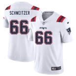 Men's New England Patriots #66 Wes Schweitzer White 2025 Vapor Limited Football Stitched Jersey