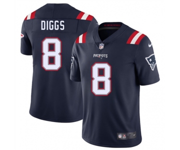Men's New England Patriots #8 Stefon Diggs Navy 2025 Vapor Limited Football Stitched Jersey