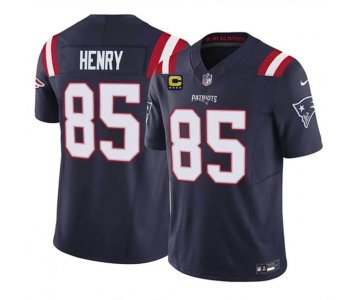 Men's New England Patriots #85 Hunter Henry Navy 2026 F.U.S.E. 4-Star C Pach Vapor Limited Football Stitched Jersey
