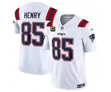 Men's New England Patriots #85 Hunter Henry White 2026 F.U.S.E. 4-Star C Pach Vapor Limited Football Stitched Jersey