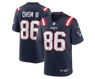 Men's New England Patriots #86 Efton Chism III Nike Navy Team Game Jersey