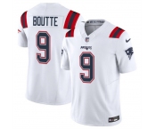 Men's New England Patriots #9 Kayshon Boutte White 2025 F.U.S.E. Vapor Limited Football Stitched Jersey