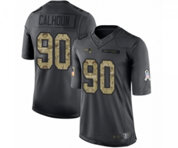 Men's New England Patriots #90 Shilique Calhoun Limited Black 2016 Salute to Service Football Jersey