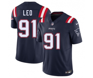 Men's New England Patriots #91 Titus Leo Navy 2025 F.U.S.E. Vapor Limited Football Stitched Jersey
