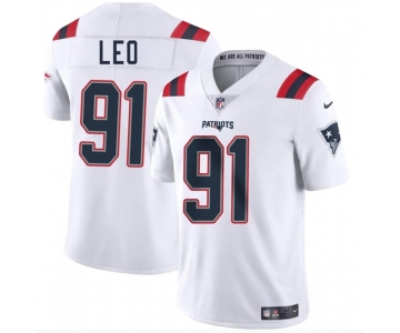 Men's New England Patriots #91 Titus Leo White 2025 Vapor Limited Football Stitched Jersey