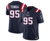 Men's New England Patriots #95 Khyiris Tonga Navy 2025 F.U.S.E. Vapor Limited Football Stitched Jersey
