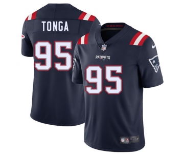 Men's New England Patriots #95 Khyiris Tonga Navy 2025 Vapor Limited Football Stitched Jersey