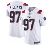 Men's New England Patriots #97 Milton Williams White 2025 Vapor Limited Football Stitched Jersey