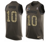 Men's Nike New England Patriots #10 Josh Gordon Limited Green Salute to Service Tank Top NFL Jersey Men's Nike New England Patriots #10 Josh Gordon Limited Green Salute to Service Tank Top NFL Jersey