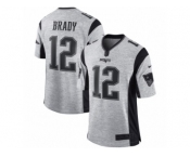 Men's Nike New England Patriots #12 Tom Brady Limited Gray Gridiron II NFL Jersey
