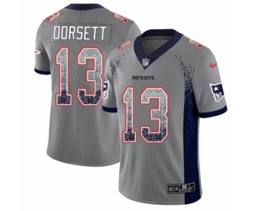 Men's Nike New England Patriots #13 Phillip Dorsett Limited Gray Rush Drift Fashion NFL Jersey