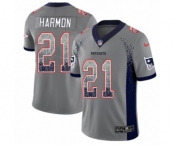 Men's Nike New England Patriots #21 Duron Harmon Limited Gray Rush Drift Fashion NFL Jersey