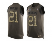 Men's Nike New England Patriots #21 Malcolm Butler Limited Green Salute to Service Tank Top NFL Jersey