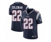 Men's Nike New England Patriots #22 Justin Coleman Vapor Untouchable Limited Navy Blue Team Color NFL Jersey