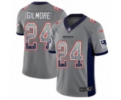 Men's Nike New England Patriots #24 Stephon Gilmore Limited Gray Rush Drift Fashion NFL Jersey