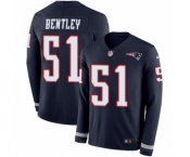 Men's Nike New England Patriots #51 Ja'Whaun Bentley Limited Navy Blue Therma Long Sleeve NFL Jersey