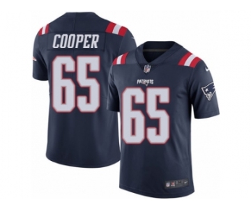 Men's Nike New England Patriots #65 Jonathan Cooper Limited Navy Blue Rush NFL Jersey
