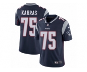 Men's Nike New England Patriots #75 Ted Karras Vapor Untouchable Limited Navy Blue Team Color NFL Jersey