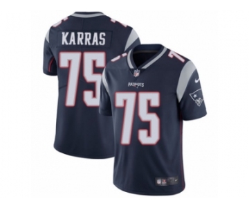 Men's Nike New England Patriots #75 Ted Karras Vapor Untouchable Limited Navy Blue Team Color NFL Jersey