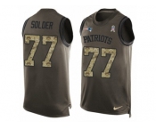 Men's Nike New England Patriots #77 Nate Solder Limited Green Salute to Service Tank Top NFL Jersey