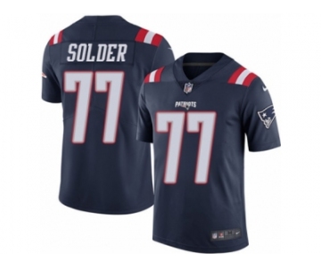 Men's Nike New England Patriots #77 Nate Solder Limited Navy Blue Rush NFL Jersey