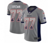 Men's Nike New England Patriots #77 Trent Brown Limited Gray Rush Drift Fashion NFL Jersey Men's Nike New England Patriots #77 Trent Brown Limited Gray Rush Drift Fashion NFL Jersey