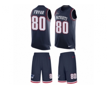 Men's Nike New England Patriots #80 Irving Fryar Limited Navy Blue Tank Top Suit NFL Jersey