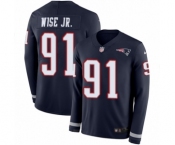 Men's Nike New England Patriots #91 Deatrich Wise Jr Limited Navy Blue Therma Long Sleeve NFL Jersey Men's Nike New England Patriots #91 Deatrich Wise Jr Limited Navy Blue Therma Long Sleeve NFL Jersey
