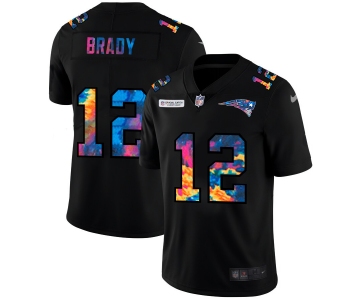 New England Patriots #12 Tom Brady Men's Nike Multi-Color Black 2020 NFL Crucial Catch Vapor Untouchable Limited Jersey