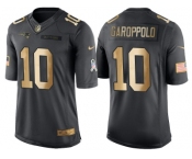 Nike New England Patriots #10 Jimmy Garoppolo Anthracite 2016 Christmas Gold Men's NFL Limited Salute to Service Jersey