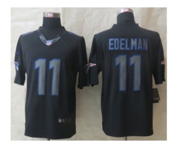 Nike New England Patriots #11 Edelman Black Jerseys[Impact Limited]