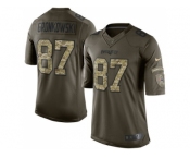 Nike New England Patriots #87 Rob Gronkowski Green Men Stitched NFL Limited 2015 Salute To Service Jersey