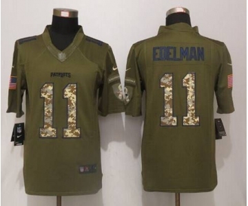 nike nfl jerseys new england patriots #11 edelman army green[nike Limited Salute To Service]