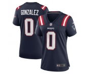 Women New England Patriots #0 Christian Gonzalez Blue Football Jersey Women New England Patriots #0 Christian Gonzalez Blue Football Jersey