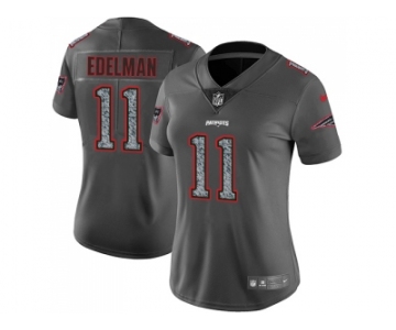 Women Nike New England Patriots #11 Julian Edelman Gray Static NFL Vapor Untouchable Limited Jersey